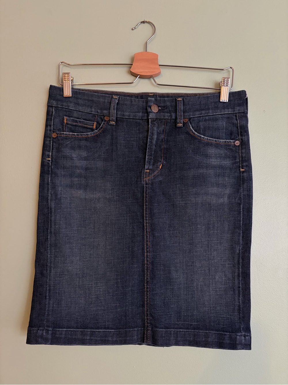 Citizens of Humanity Jerome Dahan Denim Skirt 27 Dark Wash Back Slit Y2K Retro